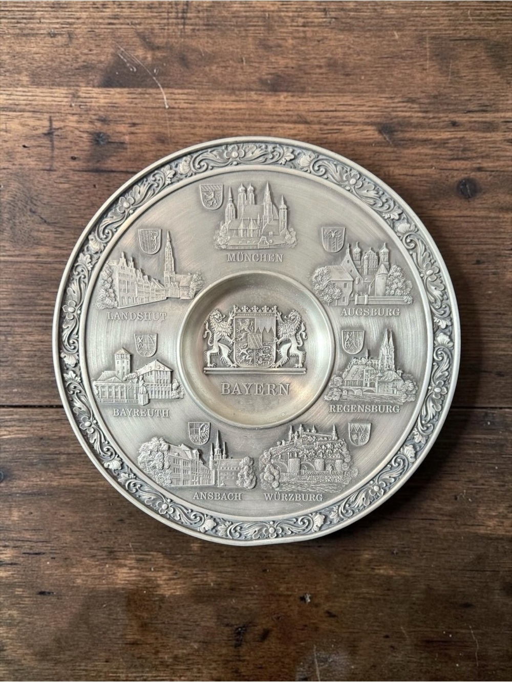 Zinn Becker Bayern Wall Decor 95% Zinn Gegossen